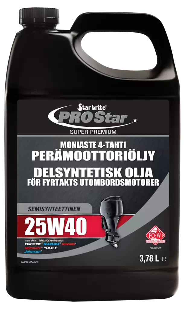 Star brite Moniaste 4-tahti 25W40 Perämoot.öljy synt. 3,78L - Veneen huoltotuotteet - 136-28300 - 1