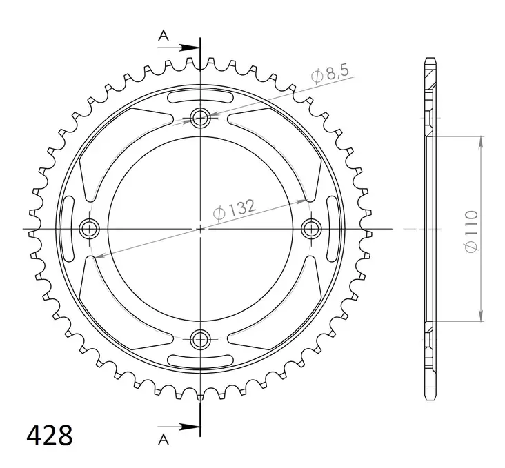 Supersprox Rear Sprocket Steel RFE-898:50 - Moottoripyörän takarattaat - 27-2-898-50 - 1
