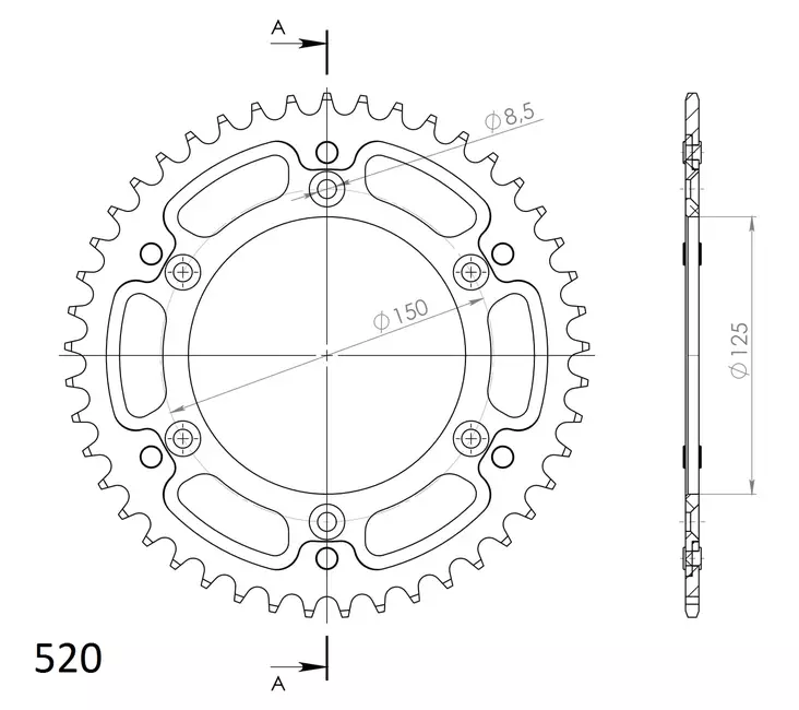 Supersprox Stealth Takaratas Musta - Moottoripyörän takarattaat - 272-990-RST-46-0 - 1