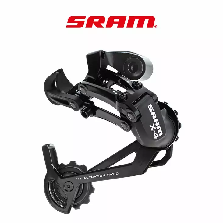 Takavaihtaja SRAM, X4 pitkä häkki, musta - Polkupyörän takavaihtajat - 007515033000 - 1