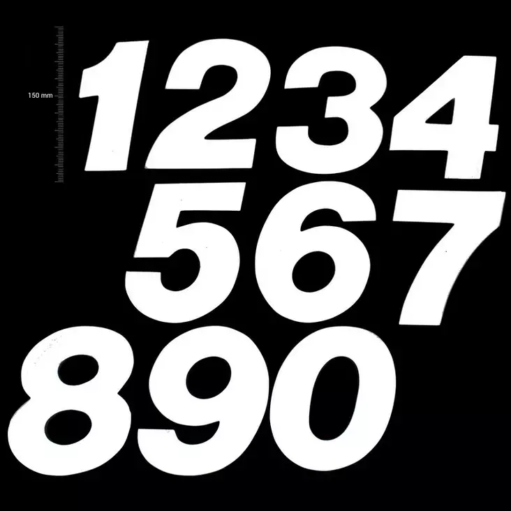 TMV MX Numerot 150mm White '0' (3pcs) - Crossipyörän numerokilvet - 391-020320 - 1