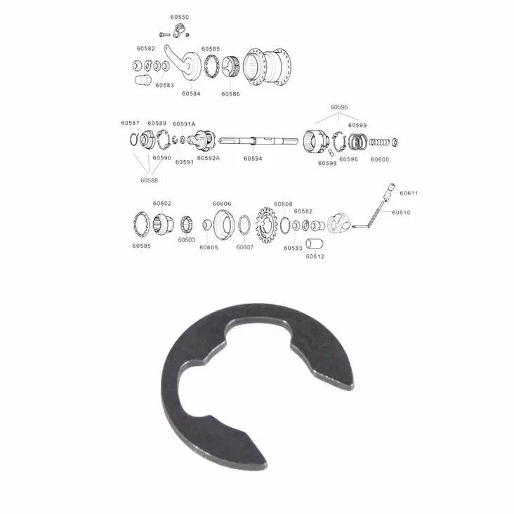 TORPEDO 3-v, lukkorengas - Polkupyörän navat muut osat - 650517002100 - 1