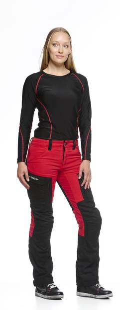 Sweep Chief aramid vahvistettu naisten ajohousu, musta/punainen - MP Ajohousut - TTCHIFL-01 - 2