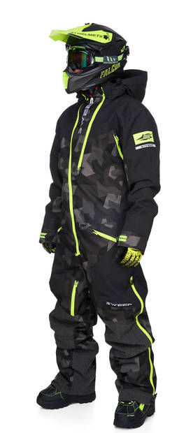 Sweep Peak vuorellinen kelkkahaalari, musta/camo/keltainen - Kelkkahaalarit - TSPEAIN-021 - 2