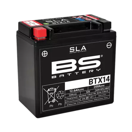 BS Battery BTX14 (FA) SLA - Sealed & Activated (4) - BS akut - 140-300681 - 1