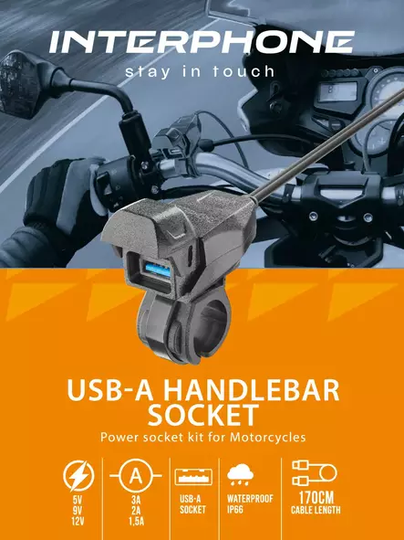 Interphone Handlebar Power Supply With T - Älypuhelin- ja tablettitarvikkeet - 297-2374-1 - 2
