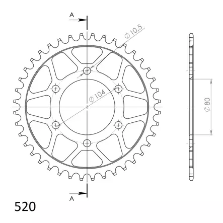 Supersprox Rear Sprocket Steel RFE-478:41 - Moottoripyörän takarattaat - 27-2-478-41 - 1