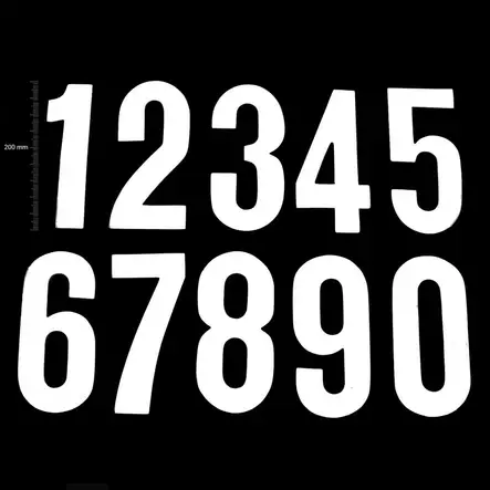 TMV Numerot 200mm White '1' (20pcs) - Crossipyörän numerokilvet - 391-020111 - 1