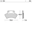 Moto-Master Jarrupalats Polaris rear: Scrambler/Sportsman 500 - Crossipyörän jarrupalat - 235-097621 - 1