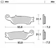 Moto-Master Jarrupalat Yamaha front: YZ125/250 2008>, front YZF250 2007>, front - Crossipyörän jarrupalat - 235-094921 - 1
