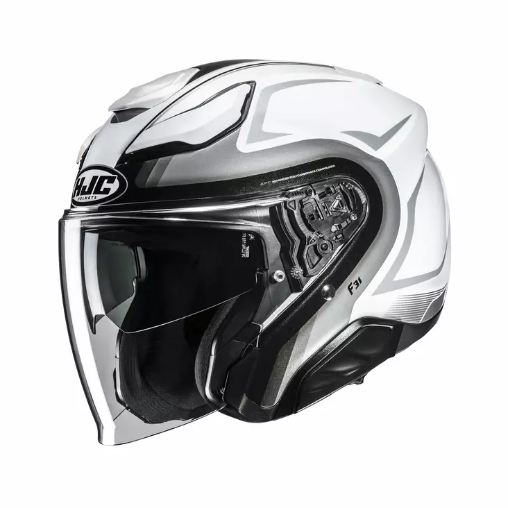MP-Kypärä HJC F31 Bask Valkoinen/Harmaa - Avattavat- ja avokypärät - 630-26051 - 1