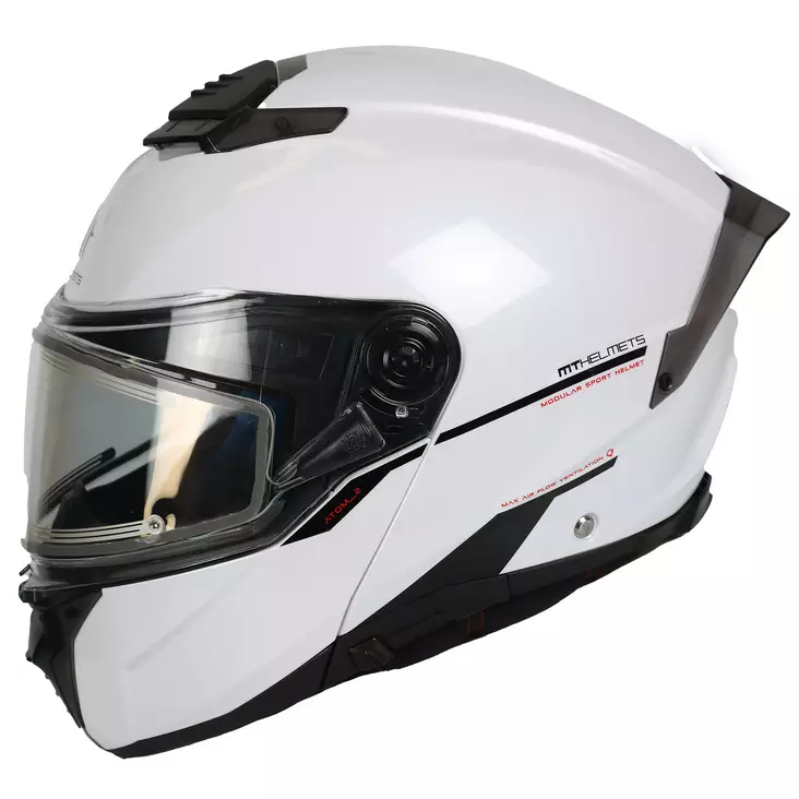 MT Atom 2 SV sähkövisiirillinen avattava kelkkakypärä, valkoinen - Kelkkakypärät - W1349000001 - 1