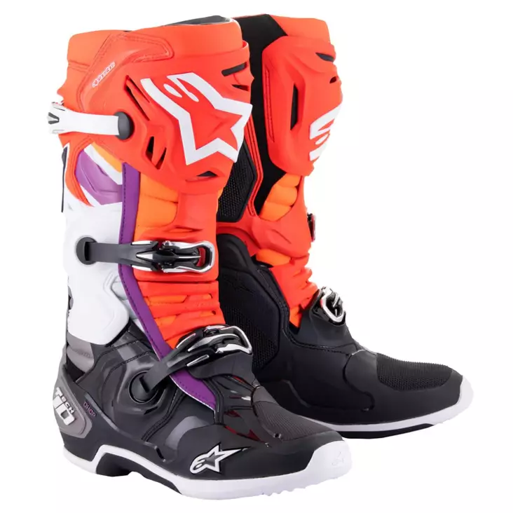 Ajosaappaat Alpinestars Tech 10, musta/punainen fluo/oranssi - Crossikengät - D438351 - 1