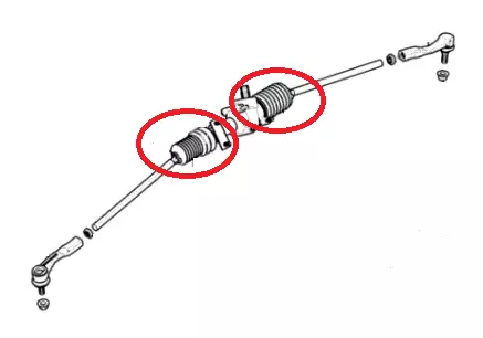 Bronco Ohjausvarren kumi Polaris - Mönkijän raidetangonpäät - 78-08260-1 - 1