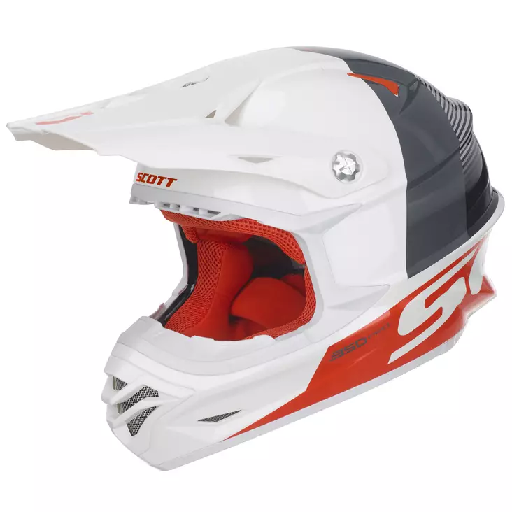 Crossikypärä Scott 350 Pro Track ECE, valkoinen/oranssi - Crossikypärät - 620-7007-1 - 2