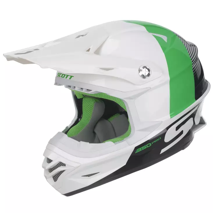 Crossikypärä Scott 350 Pro Track ECE, valkoinen/vihreä - Crossikypärät - 620-7006-1 - 2