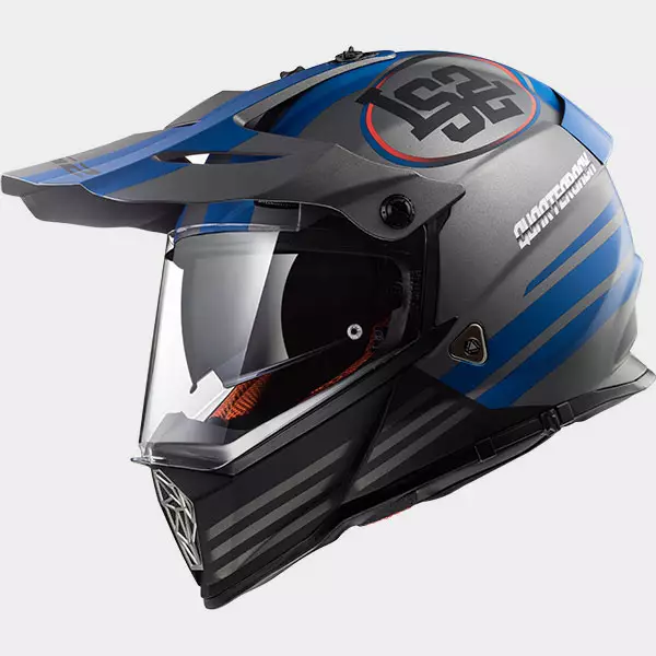 Endurokypärä LS2 MX436 Quarterback, titaani/sininen - Crossikypärät - 636-8058-1 - 1