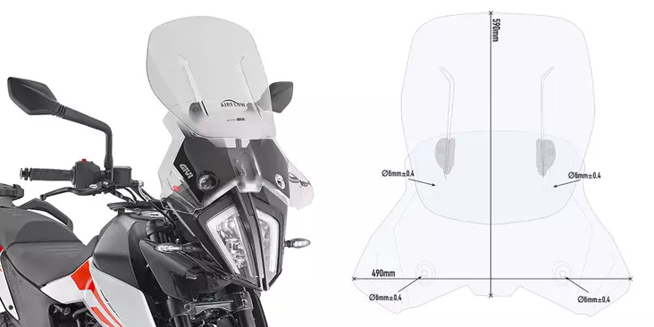 GIVI WINDSCREEN KTM 390/790 ADVENTURE - Moottoripyörän tuulisuojat - 323-AF7711 - 1