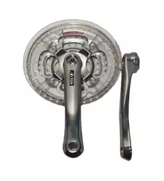 Kampipari lasco 42/32/22, 170mm alu, nelikantti, 118mm patukka, ketjusuoja,musta - Polkupyörän kampiparit - 60311 - 1