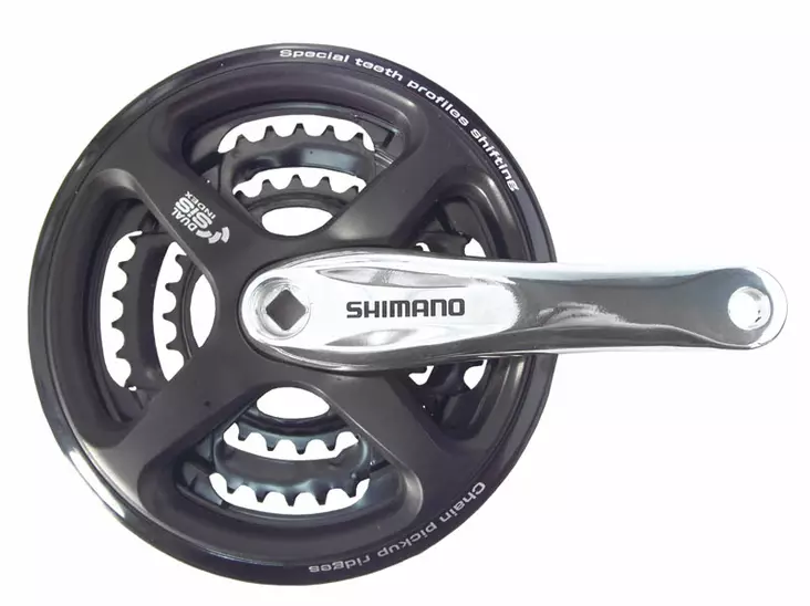 Kampipari Shimano FC-TY301 48/38/28, 170mm alu, syvyys 9,5mm, musta - Polkupyörän kampiparit - 66671 - 1