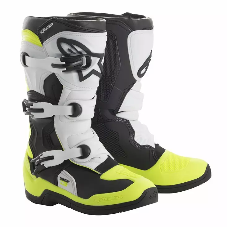 Lasten crossisaapas Alpinestars Tech 3s musta/valkoinen/fluo kelt - Lasten crossikengät - D225311 - 1