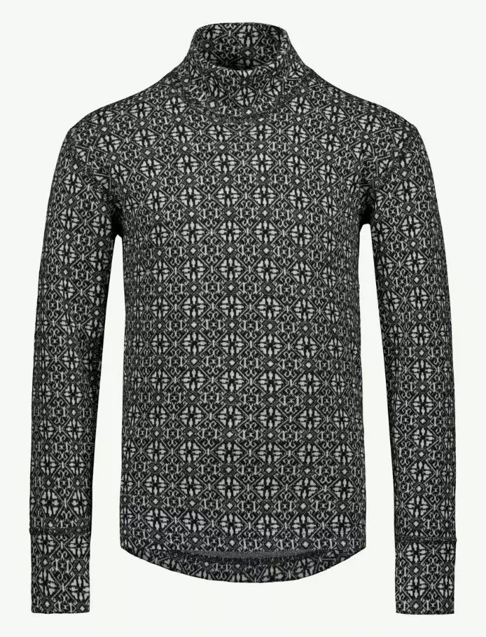Lasten kerrasto SVALA Merino Design Jacquard musta/valkoinen - Alusasut ja kerrastot - 580-2401 - 1