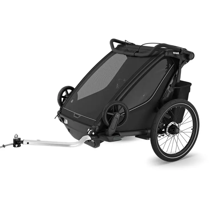 Lastenkuljetusperäkärry THULE Chariot Sport 2 double, musta - Polkupyörän lastenistuimet ja kärryt - 10201031 - 1