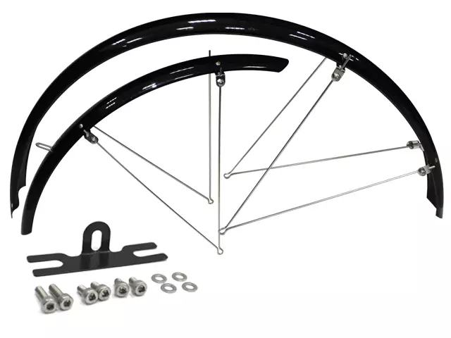 Lokasuojapari 28" CAVO aisallinen, sisältää kiinnikkeet, 45mm - Polkupyörän lokasuojat - 41-371 - 1