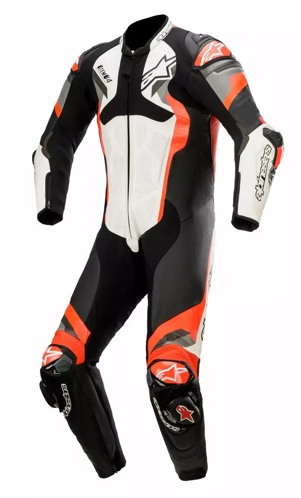 Miesten nahkapuku Alpinestars Atem v4, valkoinen/musta/punainen, yksiosainen - MP Nahkapuvut - D323461 - 2