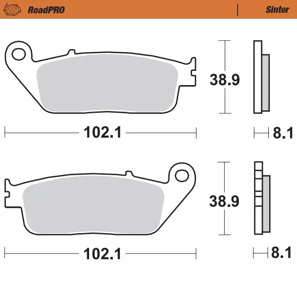 Moto-Master Jarrupalat RoadPRO Sinter Eteen 5707367118847 - Moottoripyörän jarrupalat - 235-402501 - 1