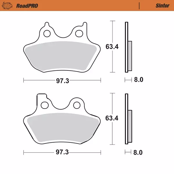Moto-Master Jarrupalat RoadPRO Sinter Eteen 5707367628346 - Moottoripyörän jarrupalat - 235-411901 - 1