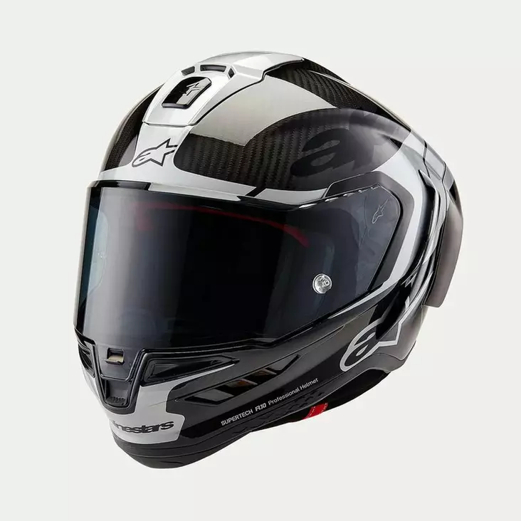 MP-Kypärä Alpinestars Supertech R10 Element, musta/carb/hopea - Umpikypärät - D489531 - 1