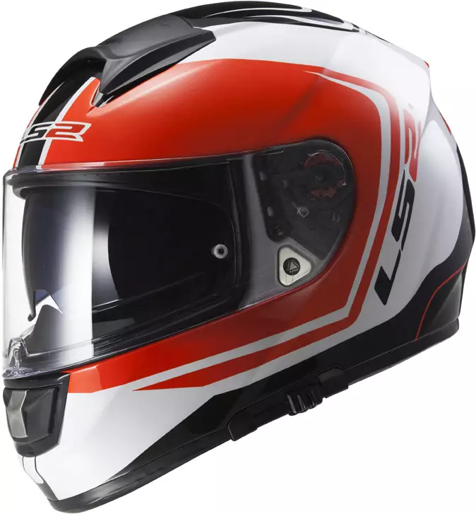 MP-kypärä LS2 FF397 Vector Wake, valkoinen/musta/punainen - Umpikypärät - 636-6013-1 - 1