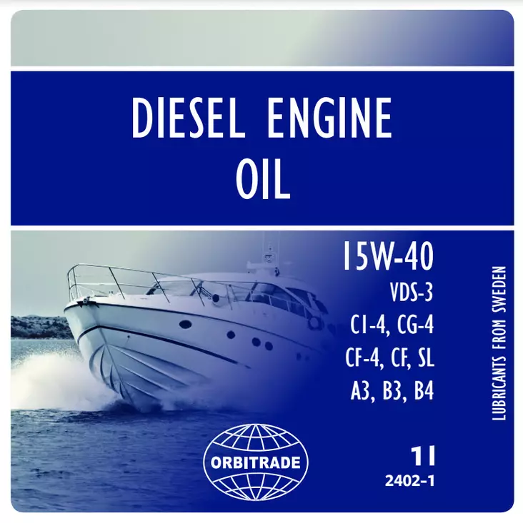 Orbitrade, Diesel engine oil 15W40 1L - Marineöljyt - 117-6-2402-1 - 1