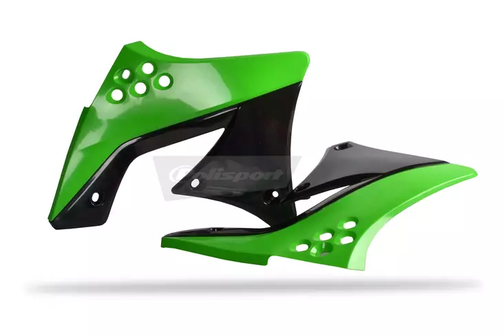 Polisport jäähdyttimen suojat Kawasaki KX250F(09-12) OEM-väri, Vihreä 05/Musta - Crossipyörän jäähdyttäjän ritilät - 176-8412800001 - 1