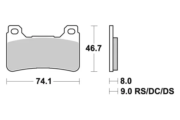 SBS Jarrupalat Dual Sinter 809DS-1 - Moottoripyörän jarrupalat - 23-809DS-1 - 1