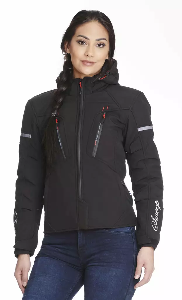 Sweep Flawless naisten softshell ajotakki, musta/punainen - MP Ajotakit - TJFLAW-01 - 1