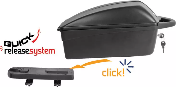 Tavaraboxi Polisport 12-litraa, pikakiinnitys - Polkupyörän tavarakorit - 8870500001 - 1