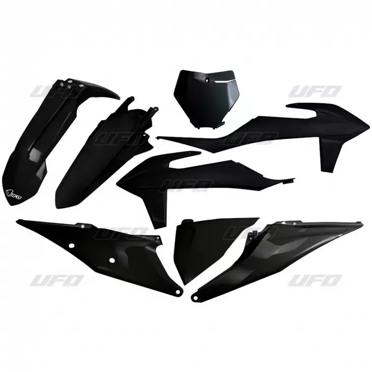 UFO Muovisarja 5-osainen Musta 001 KTM SX/SXF125-450 19- - Crossipyörän muovisarjat - 650-K522-001 - 1