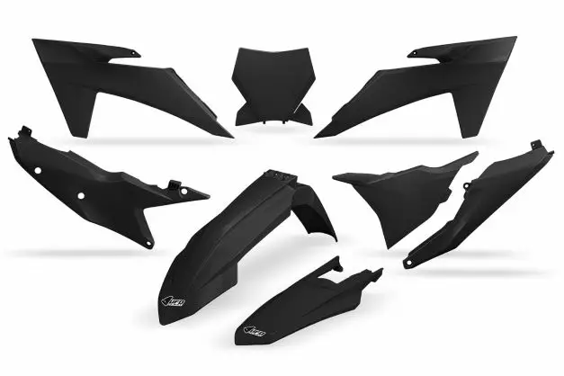 UFO Muovisarja 5-osainen Musta 001 KTM SX/SXF125-450 23–24 - Crossipyörän muovisarjat - 650-K529-001 - 1
