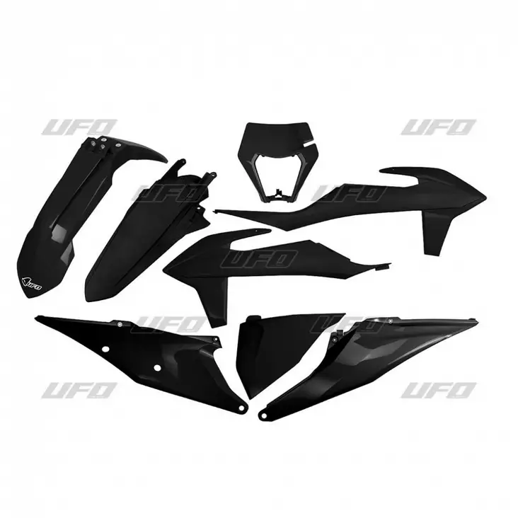 UFO Muovisarja 6-osainen Musta 001 KTM EXC/EXC-F 125-500 20- - Crossipyörän muovisarjat - 650-K527-001 - 1