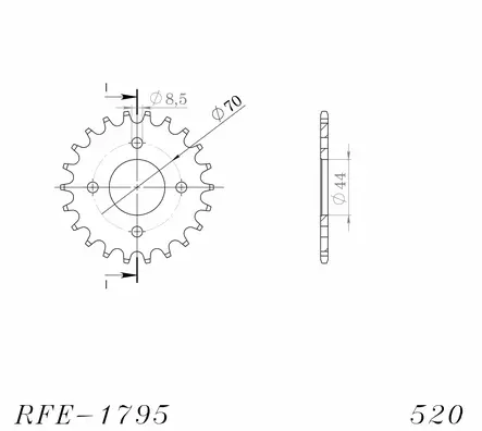 JT takaratas 1795.22 - Moottoripyörän takarattaat - 27-2-1795-22 - 1