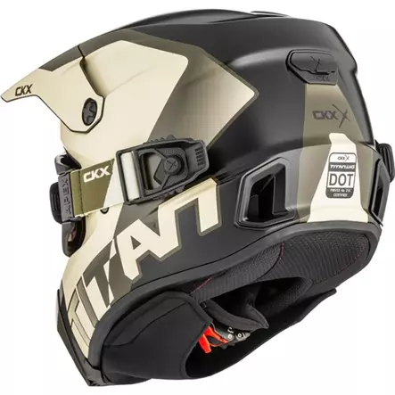 CKX Kypärä Titan AMS Nunavut Beige/Vihreä Matta + Ajolasit - Kelkkakypärät - 58-27002 - 2
