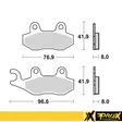 ProX Jarrupalasarja Eteen RM125/250 89-95 + YZ125/250 90-97 - Crossipyörän jarrupalat - 400-37-100202 - 2