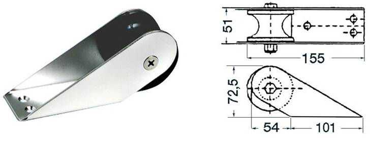 Ankkurirulla155x51-mm S.S - Veneen ankkuritarvikkeet - M01-118-82 - 1