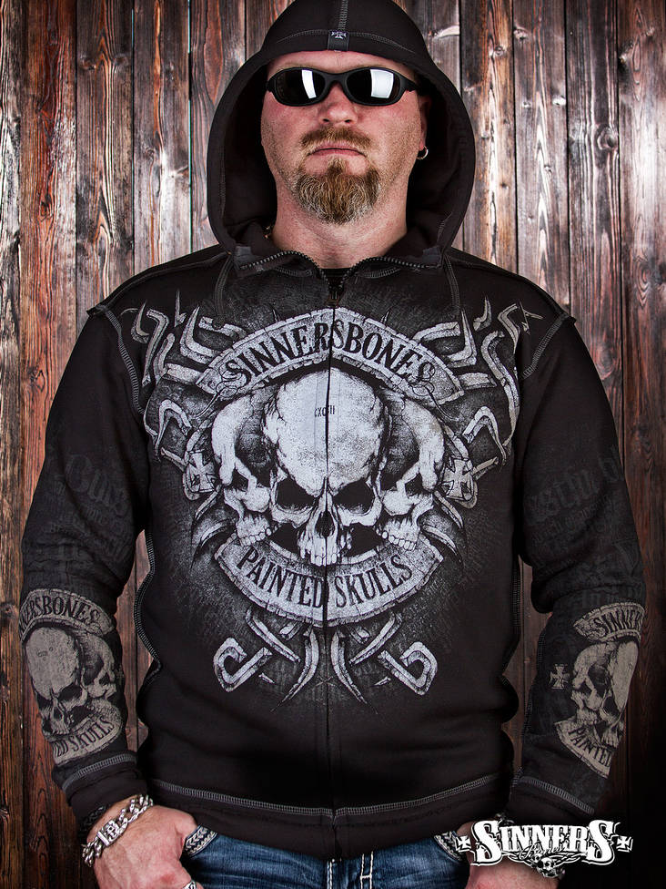 Sinners Bones - "PAINTED SKULLS" huppari - Paidat ja hupparit - SB0041-2 - 1