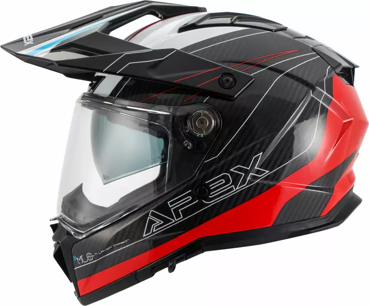 MP-kypärä APEX AC500 Carbon Sahara, kiiltävä valkoinen/punainen/sininen - Adventure-kypärät - 700-25022 - 1