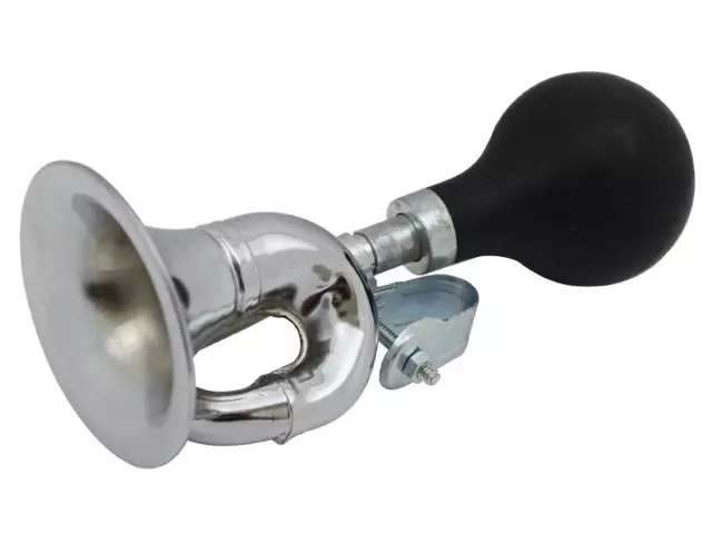 Äänitorvi CAVO, kaareva / hopea, 19cm - Polkupyörän soittokellot - 2412 - 1