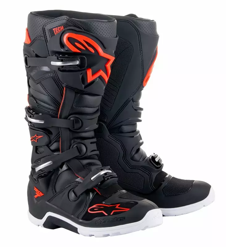Ajosaappaat Alpinestars Tech 7 Enduro, musta/punainen fluo - Crossikengät - D438372 - 1