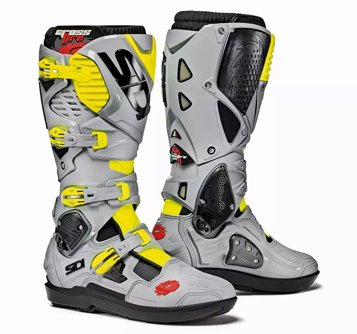 Crossisaappaat SIDI Crossfire 3 SRS, harmaa/musta/keltainen - Crossikengät - 655-1703-42 - 1